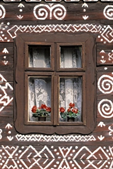 Window of wooden built cottage