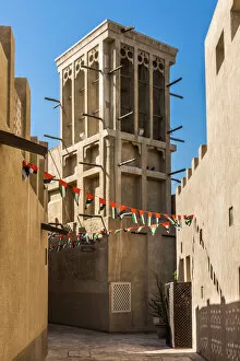 Windtower or windcatcher in the historic district of Al Bastakiya, Dubai, United Arab