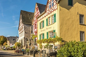 Gastronomy Prints: Wine bars on the Moselle promenade of Ediger