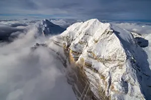 Tofane Prints: Winter aerial view of Tofana di Mezzo Dolomites Province of Belluno Veneto Italy Europe