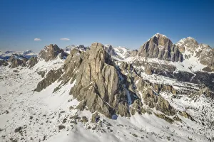 Passo Giau Prints: Winter in Dolomiti di Zoldo with Ra Gusela, Averau; Nuvolau, Cinque Torri, Tofana di Rozes