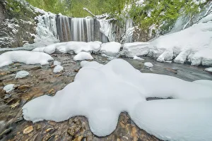 Cascading Prints: Winter at Hoggs Falls on the Boyne River along the Niagara Escarpment