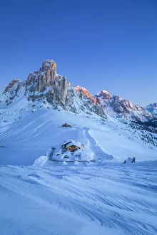 Winter landscape in Dolomites, Giau pass, Belluno, Veneto, Italy