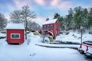 Scenic View Prints: Winter at the Millstream in Chelmsford, Massachusetts, USA