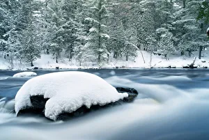 Winter Wonderland Prints: Winter on the Muskoka River in Bracebridge, Ontario, Canada