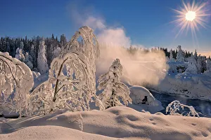 Pisew Falls Prints: Winter at Pisew Falls. Pisew Falls Provincial Park, Manitoba, Canada