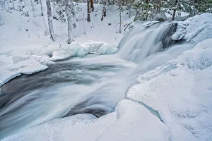 Winter Wonderland Prints: Winter at Skeleton Falls on the Skeleton River in Muskoka, Ontario, Canada