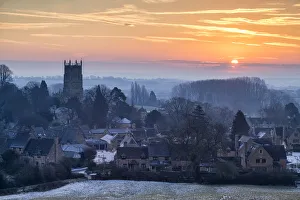 Chipping Campden Prints: Winter Sunrise over Chipping Campden, Cotswolds, Gloucestershire, England