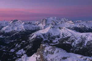 Pass Prints: Winter sunrise from the Lagazuoi Hut, Dolomites, Italy