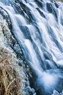 Images Dated 17th April 2018: Winter Waterfall, Myrland, Lofoten Islands, Norway