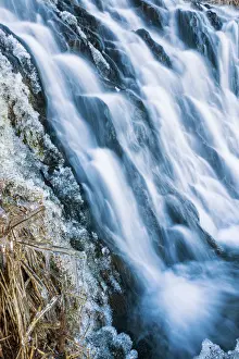 Freeze Prints: Winter Waterfall, Myrland, Lofoten Islands, Norway