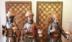 Clocktower Prints: Three Wise Kings waiting fAor the 6th of January, Clock tower, Venice, Veneto; Italy