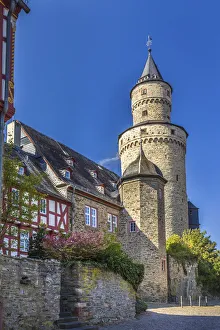 Fachwerk Prints: Witch tower and Idstein Castle, Hesse, Germany