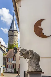 City Wall Prints: Witch tower in the old town of Bad Homburg vor der Hohe, Taunus, Hesse, Germany