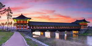 Woljeonggyo Bridge at sunset, Gyeongju, South Korea
