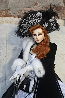Images Dated 17th March 2020: A woman poses during the Venice Carnival, Venice; veneto; Italy