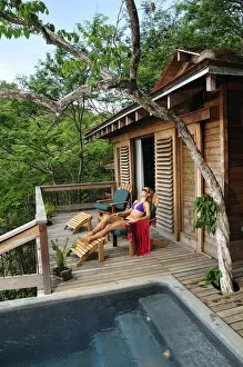 Woman relaxing at the Aqua Wellness Resort, Nicaragua, Central America