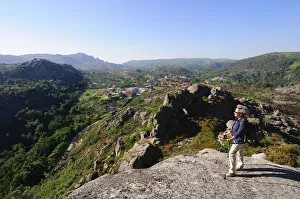Active Gallery: Woman in a walking trail in Castro Laboreiro, Peneda Geres National Park, Minho, Portugal