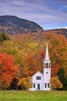 Autumn Leaf Prints: Wonalancet Union Chapel in autumn
