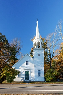 White Church Prints: Wonalancet Union Chapel in Tamworth, New Hampshire, New England, USA