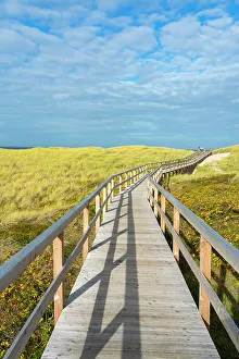 Schleswig Holstein Prints: Wooden boardwalk leading to Kampen beach