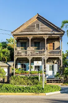 Key West Prints: Wooden facade, Key West, Florida Keys, Florida, USA