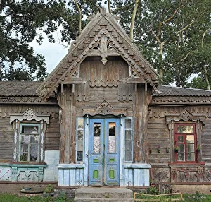 1900s Prints: Wooden house, 1900s, Moshny, Cherkasy Oblast, Ukraine