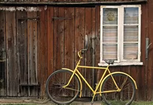 Wooden house & bike