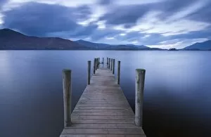 Serene Landscapes Gallery: Wooden jetty on Derwent Water in the Lake District, Cumbria, England. Autumn