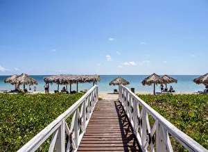 Trinidad Prints: Wooden Jetty at Playa Ancon, Trinidad, Sancti Spiritus Province, Cuba