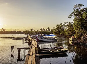 Ciudad Primada Prints: Wooden Jetty at River Miel, Baracoa, Guantanamo Province, Cuba