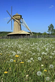 Images Dated 17th December 2009: Wooden windmill near the New Jerusalem monastery, Istra, Moscow region, Russia