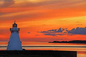 Brae Prints: Woods Island Range Light at sunset