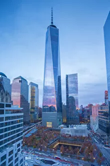 Images Dated 23rd November 2015: One World Trade Center and 911 Memorial, Lower Manhattan, New York City, New York, USA