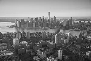 Images Dated 16th November 2015: One World Trade Center, Manhattan and Brooklyn Bridges, Manhattan, New York City