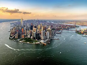 One World Trace Center Prints: One World Tradecenter, Freedomtower Aerial View over New York City Manhattan