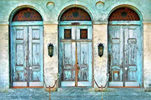 John Coletti Prints: The worn doors of the historic Holy Trinity Church in the lower Faubourg Marigny section of New Orleans