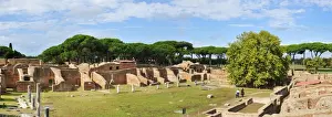 Roman City Prints: The wrestling school of the Neptun baths of the roman city of Ostia Antica, the ancient