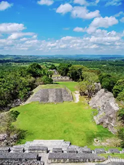 Plaza A Prints: Xunantunich Archaeological Site, elevated view from El Castillo, Cayo District, Belize