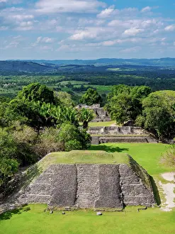 Plaza A Prints: Xunantunich Archaeological Site, elevated view from El Castillo, Cayo District, Belize