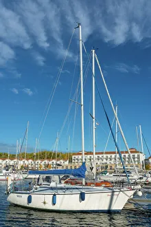 Mecklenburg Prints: Yacht at Wei√ue Wiek harbor, Boltenhagen