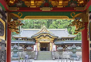 Religious Architecture Prints: Yashamon Gate and Haiden (Main Shrine) of Mausoleum of Iemitsu at Rinnoji Temple (UNESCO World Heritage Site)