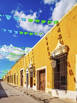 Izamal Prints: Yellow street of Izamal, Yucatan State, Mexico