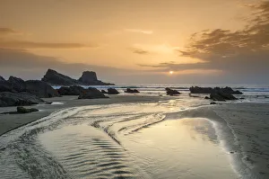 Costa Vicentina Prints: Zambujeira do Mar beach at sunset. Alentejo, Portugal