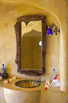 Zanzibar, Matemwe Bungalows. The stunning bathroom suit attached to one of the luxury Matemwe villas