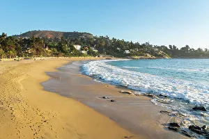 Zapallar beach on sunny day, Zapallar, Petorca Province, Valparaiso Region, Chile