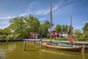 Bodden Prints: Zeesen boat in the Boddenhafen of Born am Darss, Mecklenburg-Western Pomerania