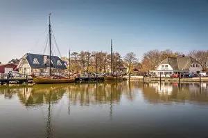 Wooden Boats Prints: Zeesen boats in the port of Althagen, Mecklenburg-West Pomerania, North Germany, Germany