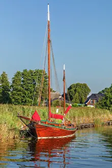Baltic Coast Prints: Zeesenboat in the port of Wieck am Darss