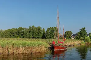 Baltic Coast Prints: Zeesenboat in the port of Wieck am Darss